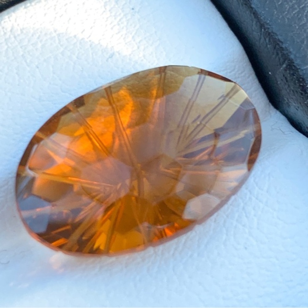 Citrine 9.7 carats Natural Concave Oval Cut Gemstone